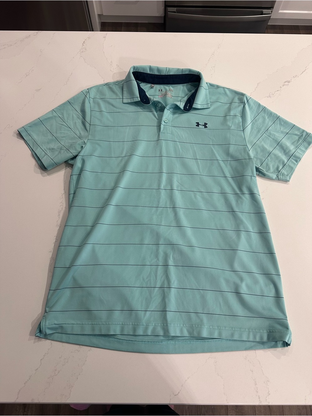 Under Armour Mint Green Polo with Navy Trim